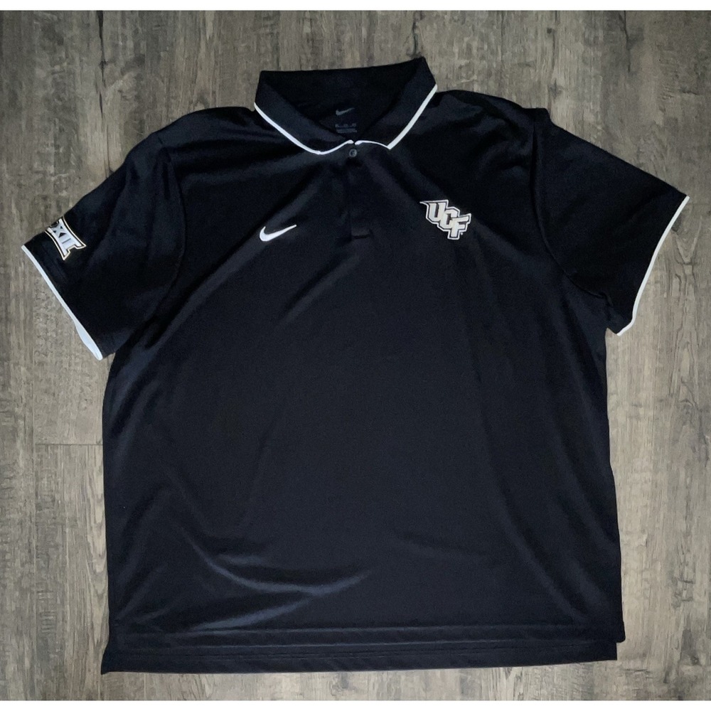 Nike UCF Knights Black Polo Shirt White Accents Men's Size 3XL